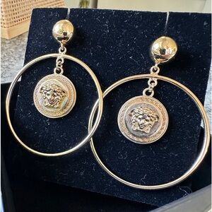 Versace gold hoop earrings
